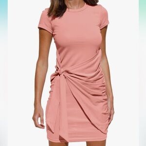 Pink Tie Bodycon Dress